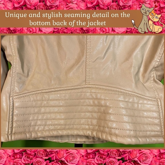 MSRP $98.99 S PLEATHER FAUX LEATHER JACKET IN NUDE COLOR BLANK NYC - Picture 7 of 14